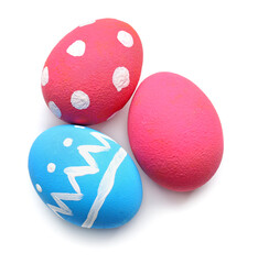Beautiful Easter eggs on white background