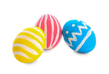 Beautiful Easter eggs on white background