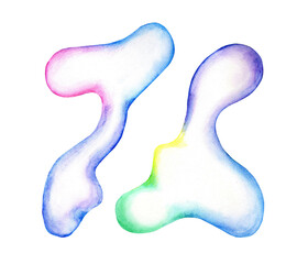 Fototapeta premium Abstract watercolor illustration. Liquid colorful shapes in rainbow colors