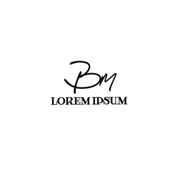 BM b m Initial handwriting creative fashion elegant design logo Sign Symbol template vector icon
