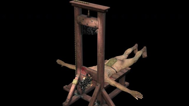 4k animation - The guillotine is a device of French Revolution