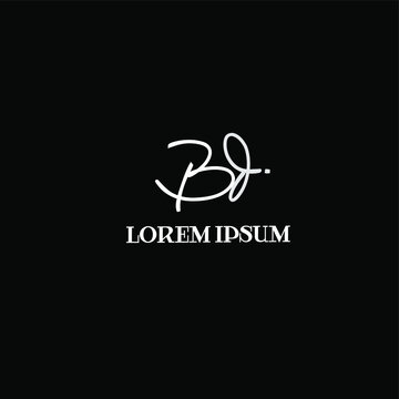 BD b d Initial handwriting creative fashion elegant design logo Sign Symbol template vector icon