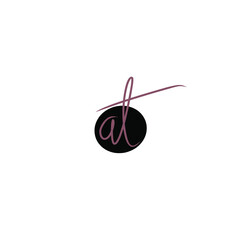 AT a t Initial handwriting creative fashion elegant design logo Sign Symbol template vector icon