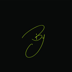 BY b y Initial handwriting creative fashion elegant design logo Sign Symbol template vector icon