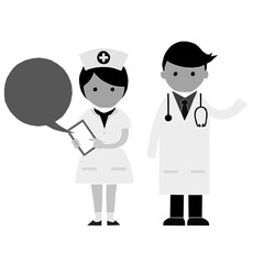 Fototapeta premium set of funny cartoon doctor