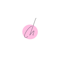 CH c h Initial handwriting creative fashion elegant design logo Sign Symbol template vector icon