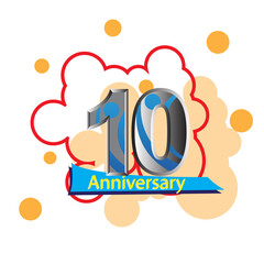 10 Year Anniversary Vector Template Design Illustration