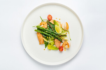 seafood salad with shrimps and fish
