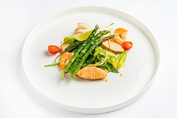 seafood salad with shrimps and fish