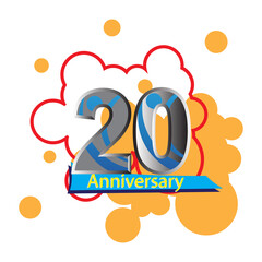 20 Year Anniversary Vector Template Design Illustration