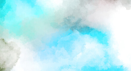 Watercolor painted background with blots and splatters. Brush stroked painting. 2D Illustration.