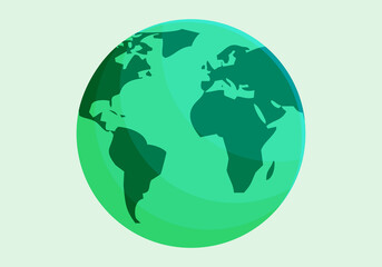 Planeta tierra verde eco en fondo verde.