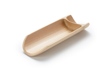 Bamboo shovel isolated on white background.