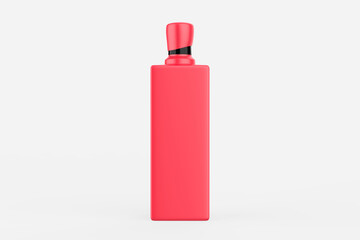 Obraz premium square cosmetic bottle with black plain screw lid for beauty or healthy product. Isolated on white background. Ready to use for package design. 3d illustration