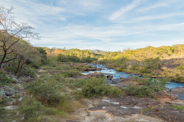Panorama at the Rio Cipo in the Serra do Cipo Nationalpark in Minas Gerais, Brazil