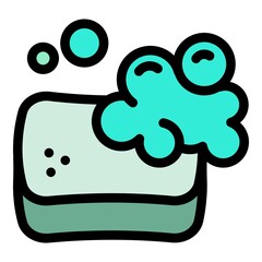 Cleaner sponge icon. Outline cleaner sponge vector icon for web design isolated on white background