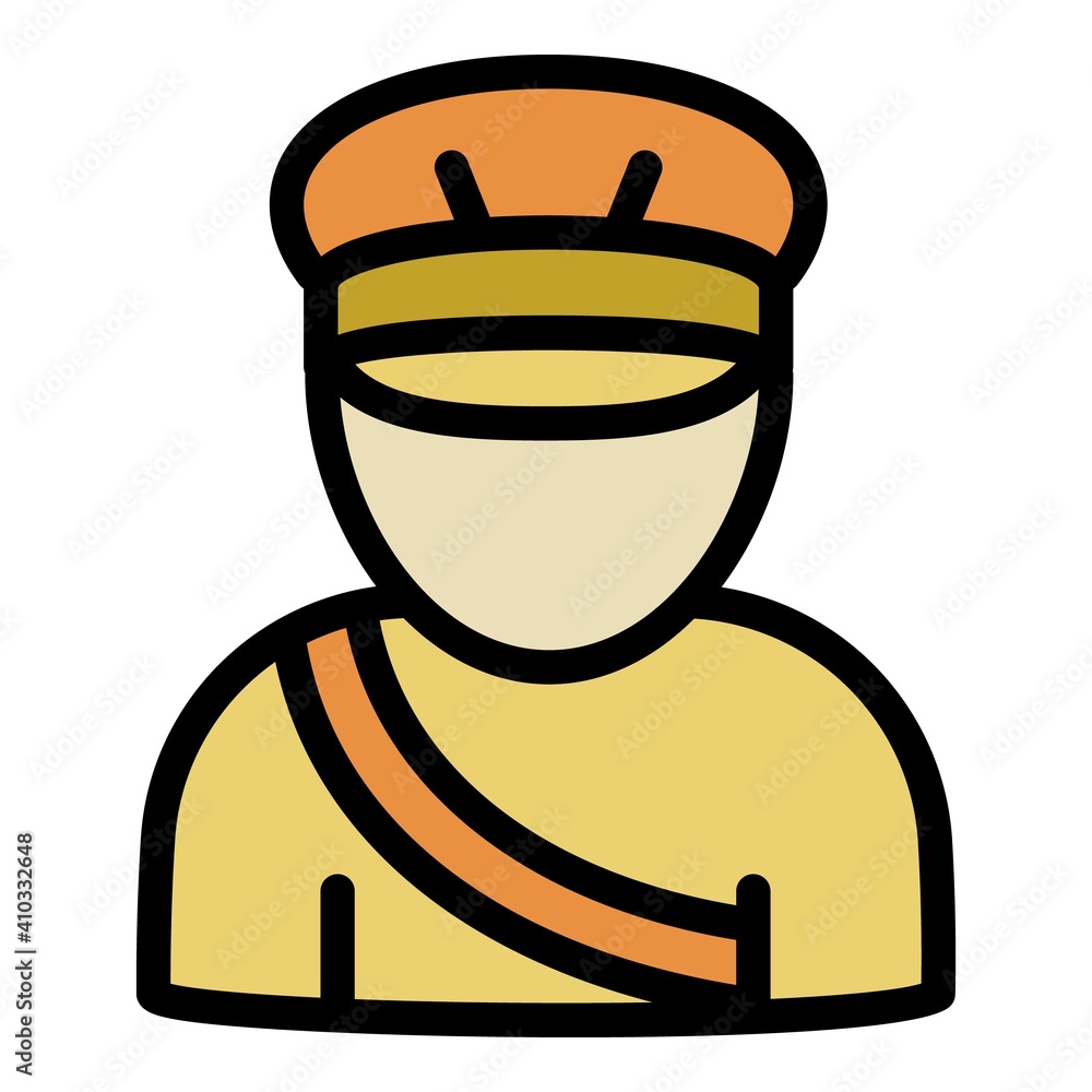 Poster old postman icon. outline old postman vector icon for web design isolated on white background