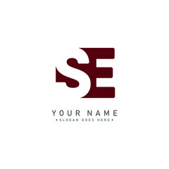 Initial Letter SE Logo - Minimal Vector Logo - obrazy, fototapety, plakaty