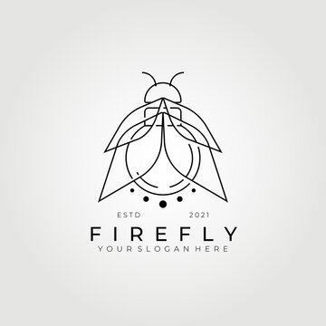 line art firefly logo vector illustration design , best light source logo, creative logo