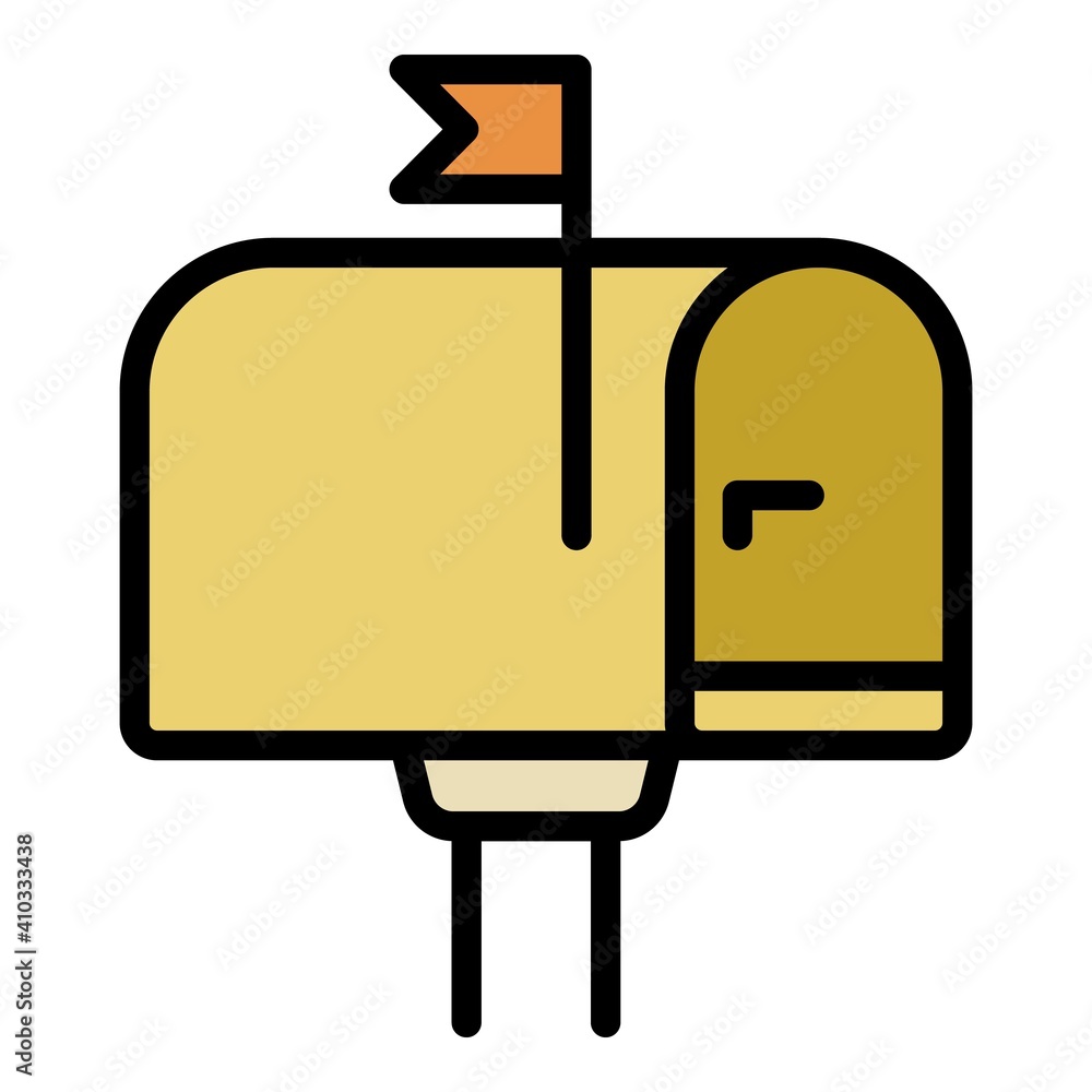 Poster retro mailbox icon. outline retro mailbox vector icon for web design isolated on white background