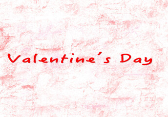 Lettering hand written calligraphy  text  of  Valentine’s day on the pink marble background.