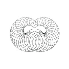 Obraz premium Lines in Circle Form . Spiral Vector Illustration .Technology round. Wave Logo . Design element . Abstract Geometric shape .
