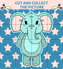 Children board animal game puzzle for preschoolers and primary school students worksheets.Page read and match for kids educational book