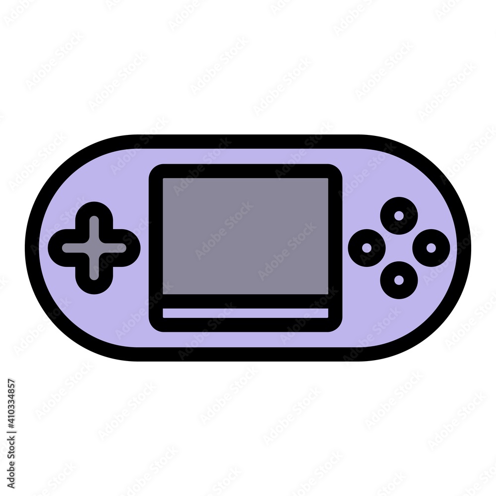 Poster portable game console joystick icon. outline portable game console joystick vector icon for web desi