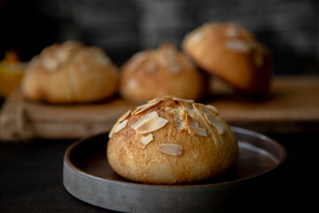 home baking:  sweet almond buns