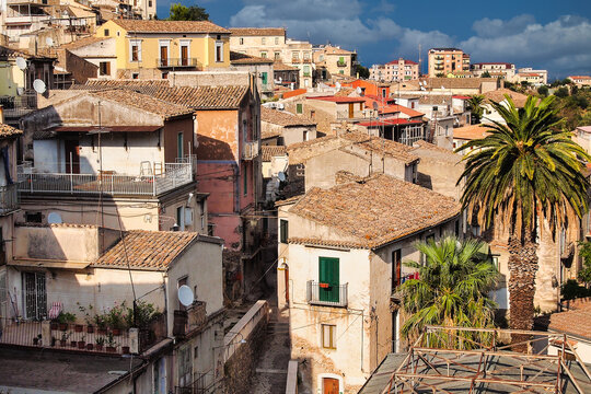 View of the village Rossano, Aspromonte, Calabria, Italy