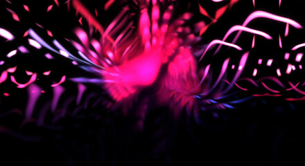 Fototapeta na wymiar Light particle trails. Light explosion star with glowing particles and lines. Beautiful moving abstract rays background.
