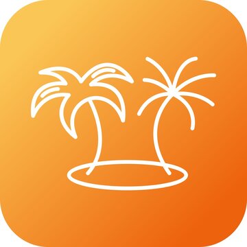 Unique Island Line Vector Icon