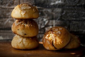 home baking:  sweet almond buns