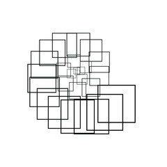 Lines in Square Form . Spiral Vector Illustration .Technology round. Wave Logo . Design element . Abstract Geometric shape .