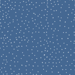 Winter seamless pattern with white snowflakes on blue background. Vector illustration for fabric, textile wallpaper, posters, gift wrapping paper. Christmas vector illustration.