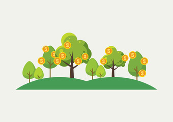 Money trees concept