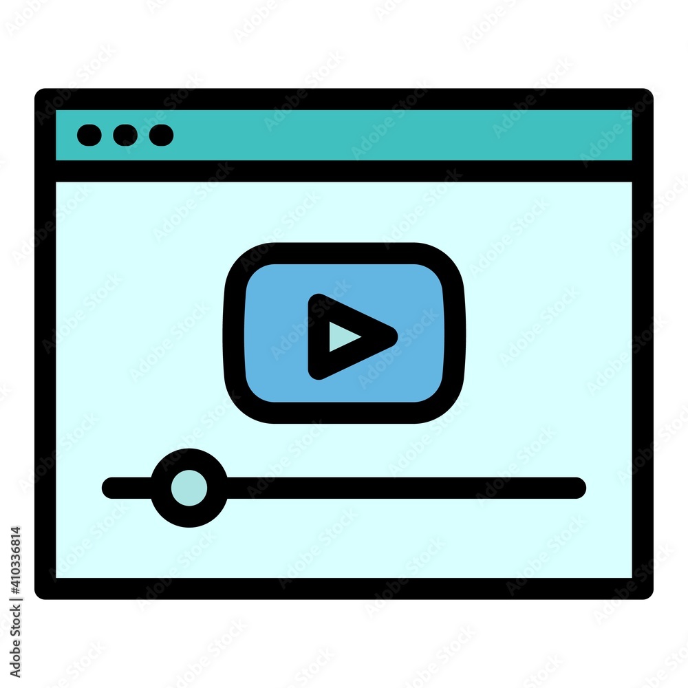 Poster interactive learning video online icon. outline interactive learning video online vector icon for we