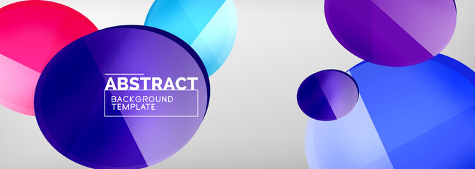 Abstract glossy round shapes vector background. Vector futuristic illustration for covers, banners, flyers and posters and other