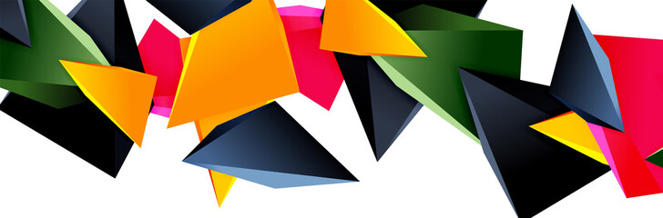 Triangle mosaic abstract background, 3d triangular low poly shapes. Geometric vector illustration for covers, banners, flyers and posters and other