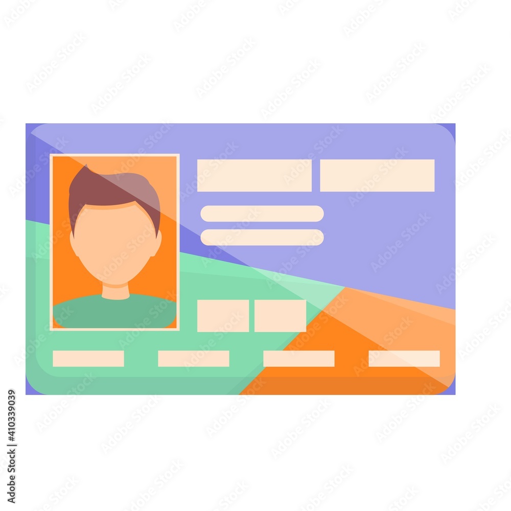 Poster id card code icon. cartoon of id card code vector icon for web design isolated on white background