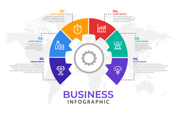 business infographic element template, step process template