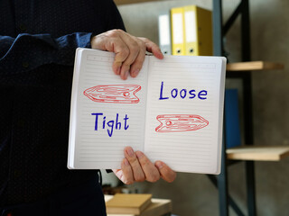 Direction Way to  Tight versus Loose  contrast concept