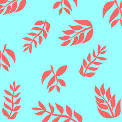 Fototapeta na wymiar spring seamless pattern leaves background