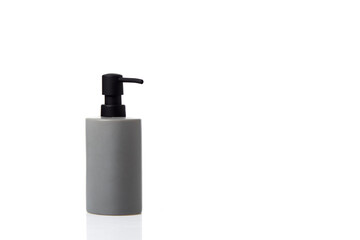 Cream spa bottle gray on white