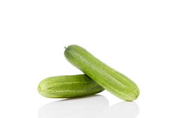 Fresh cucumber on white background