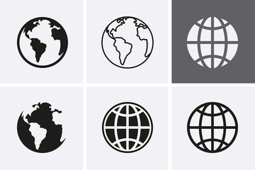 Earth Globe Icons, worldmap. - 410340436