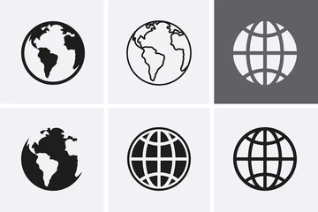 Fotobehang Earth Globe Icons, worldmap. © AnKudi