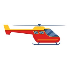 Emergency rescue helicopter icon. Cartoon of emergency rescue helicopter vector icon for web design isolated on white background