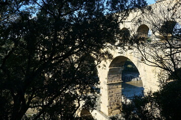 the Pont du Gard in Occitanie, France, November