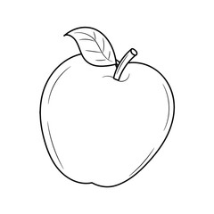 Apple outline vector sign, linear style pictogram vector illustration, isolated on white
